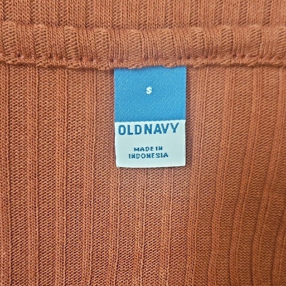 Old Navy Fit & Flare Rib-Knit Long-Sleeve Mini Dress in Copper Sizes XSP,S,M,L - Picture 6 of 9